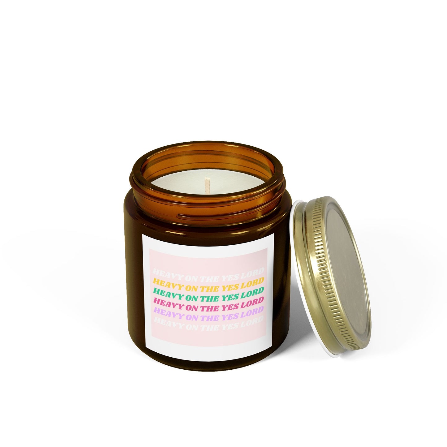 Scented Candle - Heavy on the Yes Lord - Coconut Apricot Wax (4oz & 9oz)