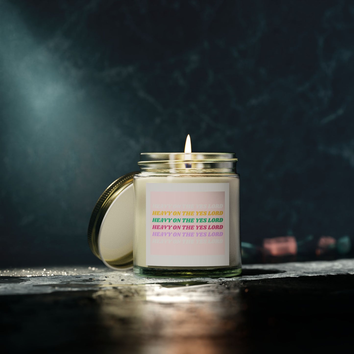 Scented Candle - Heavy on the Yes Lord - Coconut Apricot Wax (4oz & 9oz)
