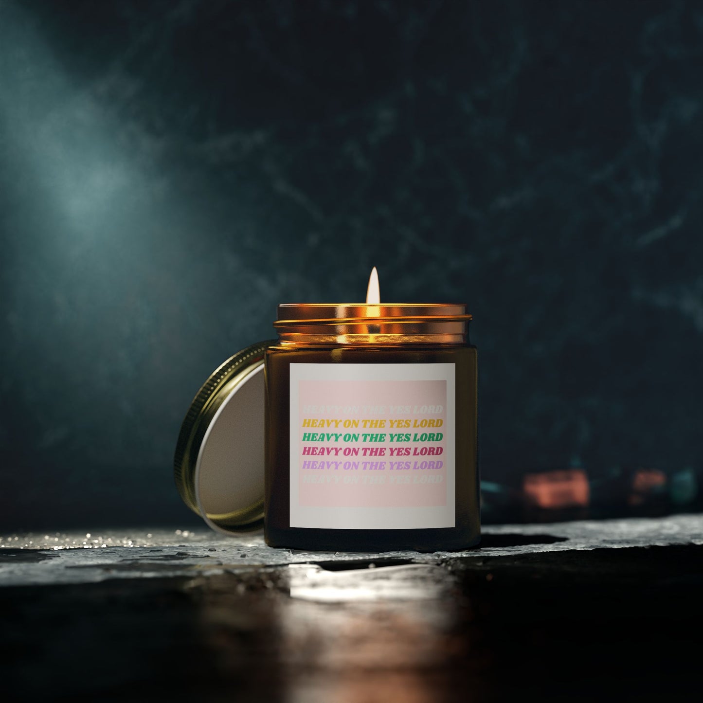 Scented Candle - Heavy on the Yes Lord - Coconut Apricot Wax (4oz & 9oz)