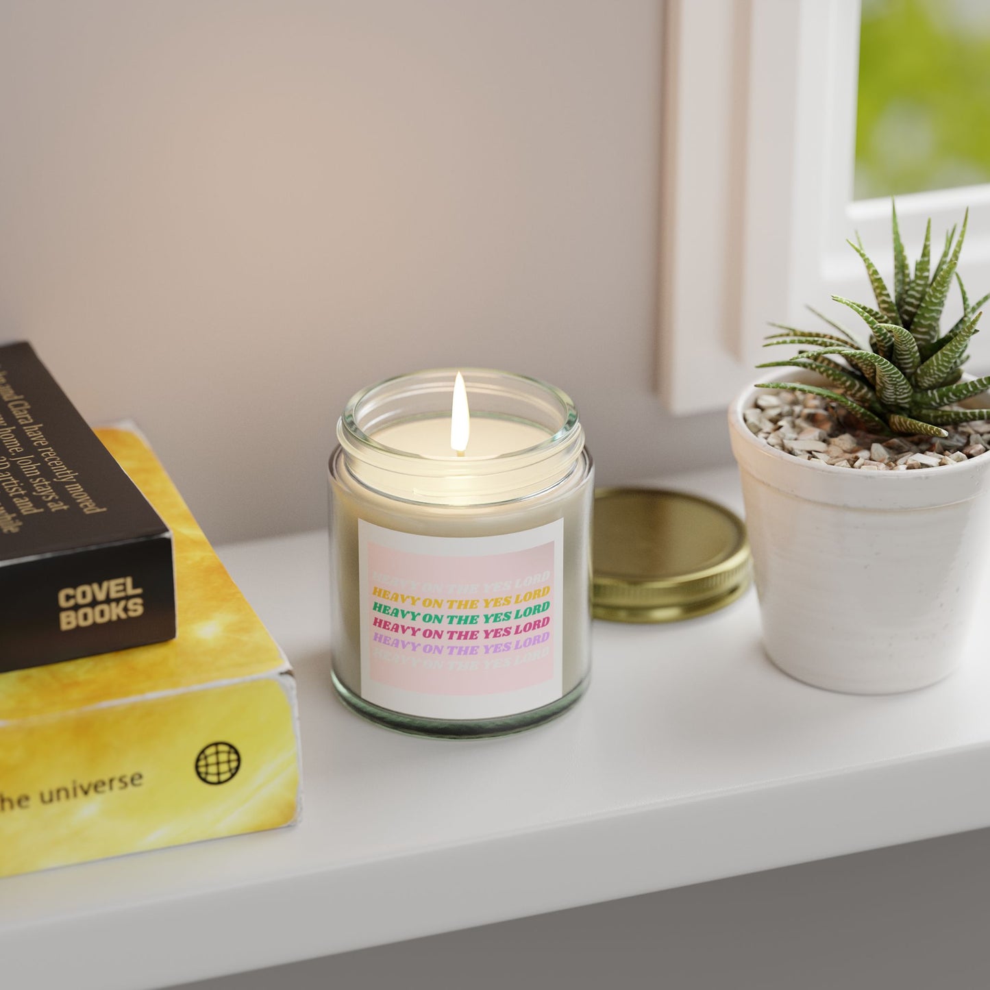 Scented Candle - Heavy on the Yes Lord - Coconut Apricot Wax (4oz & 9oz)
