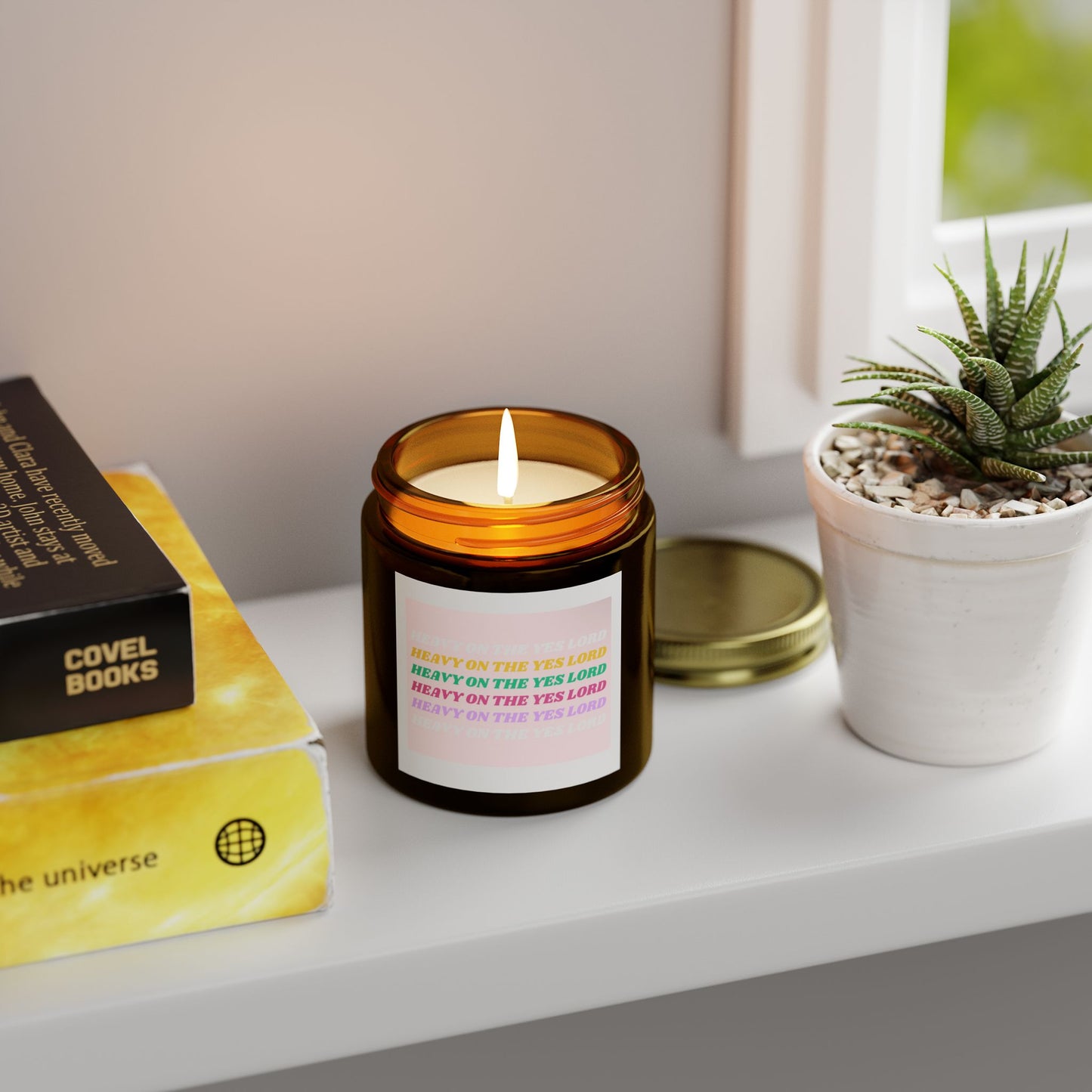 Scented Candle - Heavy on the Yes Lord - Coconut Apricot Wax (4oz & 9oz)